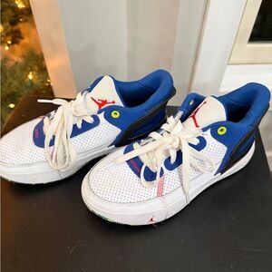 Nike Kids White and Blue Sneakers